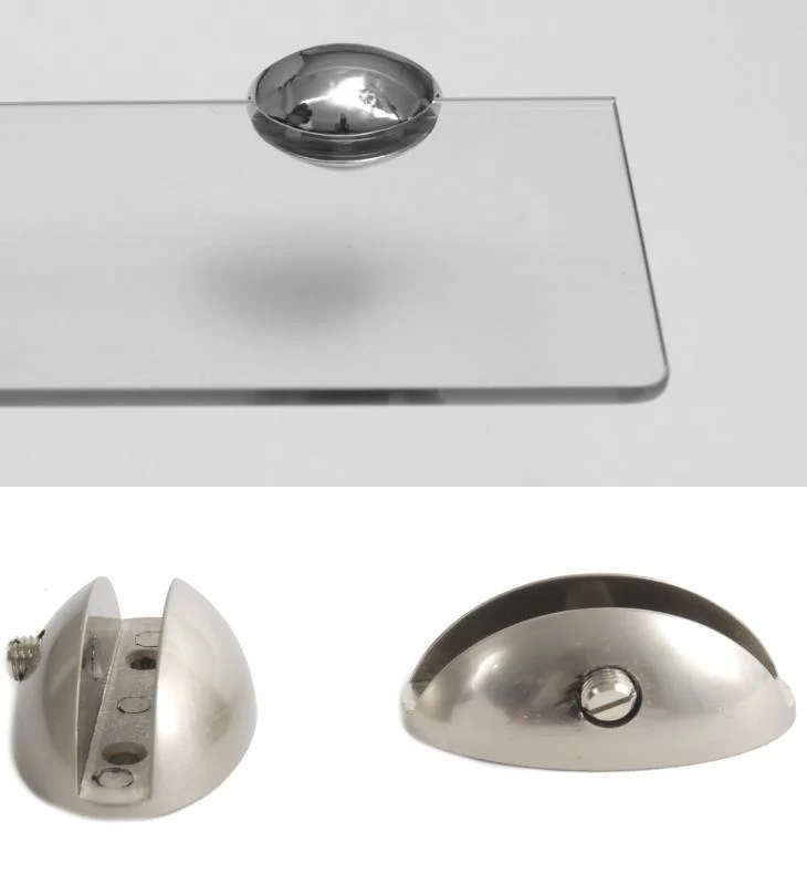 Reggimensola Supporti Per Mensole Vetro 9106 8 Mm Cromo Satinato Cm 2x4,5 Coppia