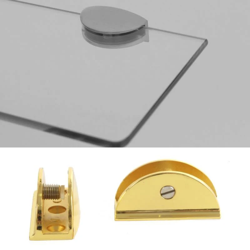 Reggimensola Supporti Per Mensole Vetro 9104 11 Mm Oro Cm 2,5x5 Coppia