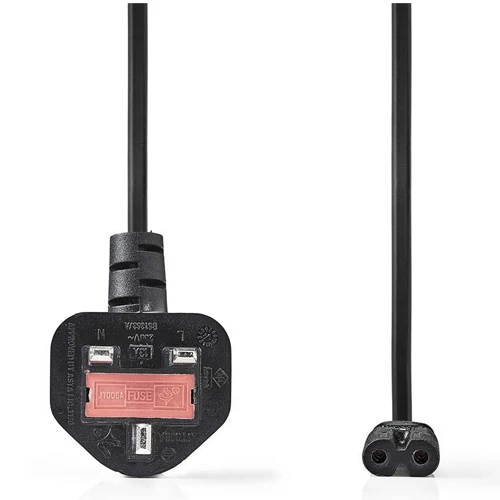 Nedis Cavo di alimentazione tipo G / IEC-320-C7 UK senza messa a terra 2,0 m nero