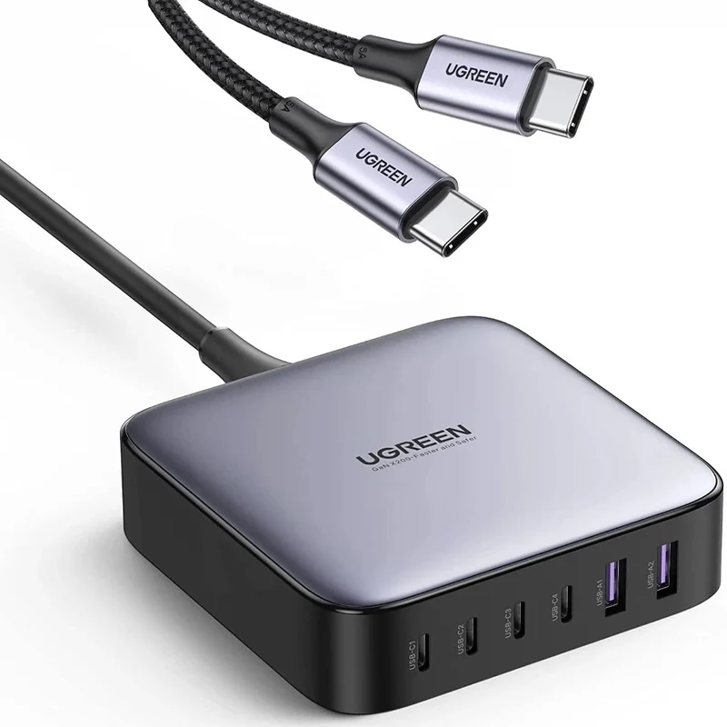 Ugreen 40914 GaN 200W Caricatore da tavolo (6 porte)