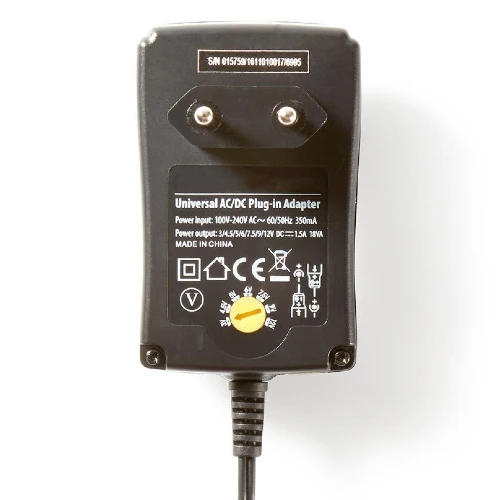 Nedis universele stroomadapter 3-12V DC, max 1,5A, 18W