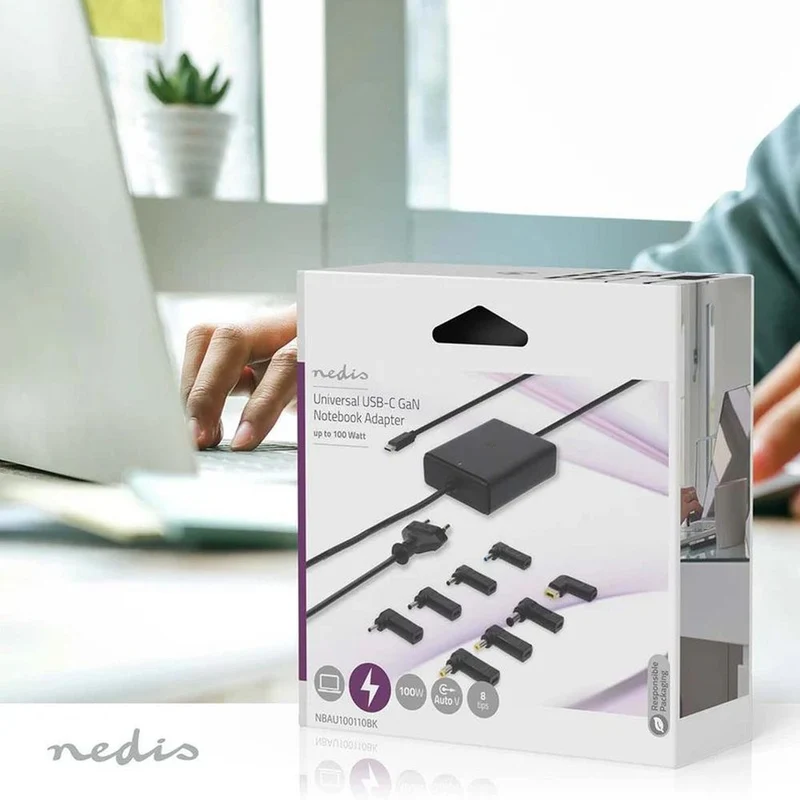 Nedis Adattatore per notebook 5-20V DC, 100W Type-C