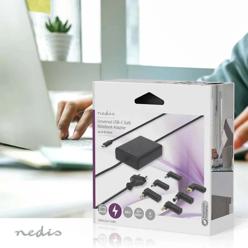Nedis Adattatore per notebook 5-20V DC, 65W Type-C