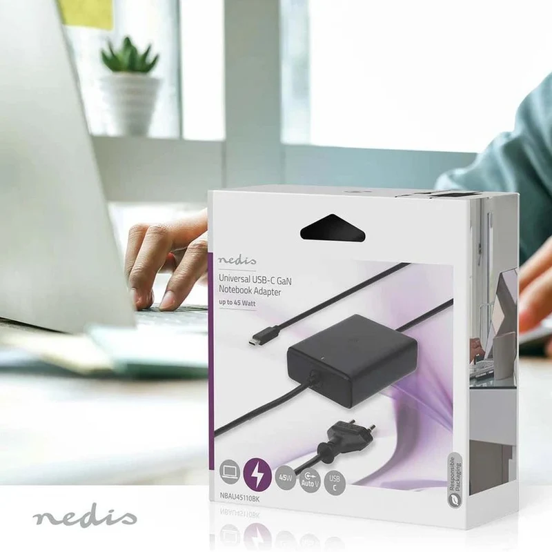 Nedis Adattatore per notebook 5-20V DC, 45W Type-C