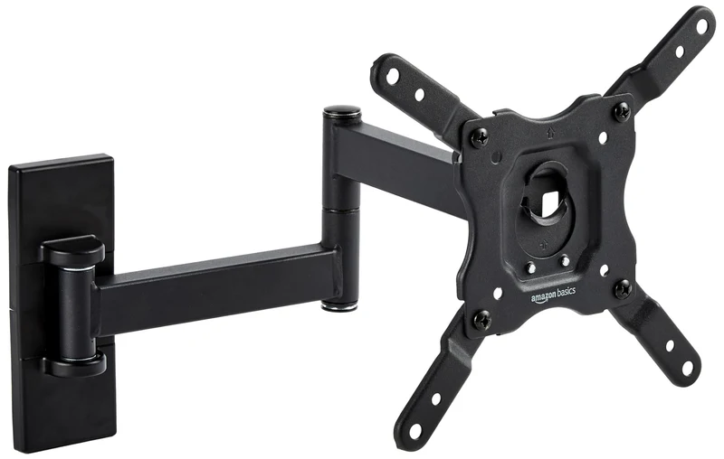 Amazon Basics Supporto a parete per TV Full Motion, si adatta a TV da 30 a 102 cm e VESA 200 x 200, Nero