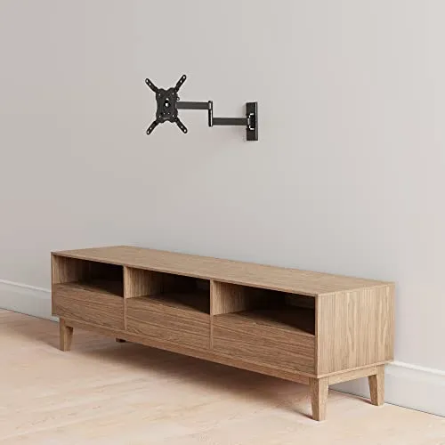 Amazon Basics Supporto a parete per TV Full Motion, si adatta a TV da 30 a 102 cm e VESA 200 x 200, Nero