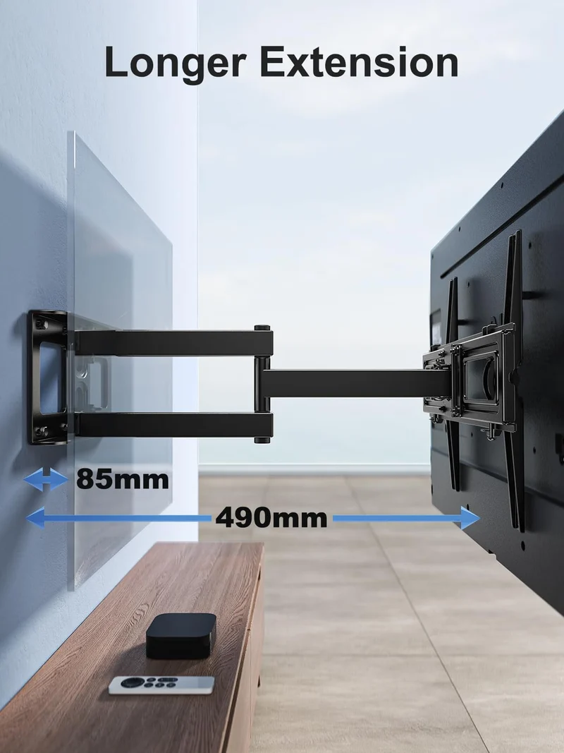 Supporto TV Parete per TV da 26-60 Pollici, Staffa TV con Girevole ed Estendibile, Braccio TV Max VESA 400x400mm fino a 40kg con Livella a Bolla