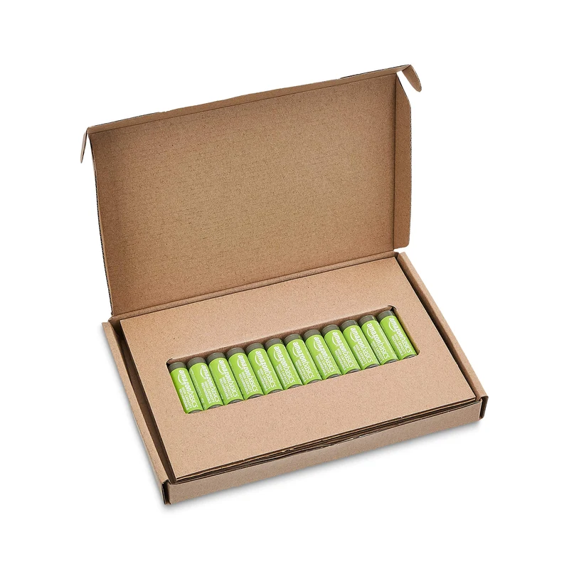Amazon Basics - Batterie AA ricaricabili, ad alta capacità, 2400 mAh, NiMh, pre-caricate, confezione da 12