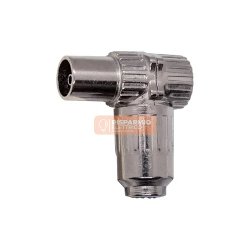 Connettore Coassiale TV-RD-SAT Femmina 90° Vimar Argento – 01635