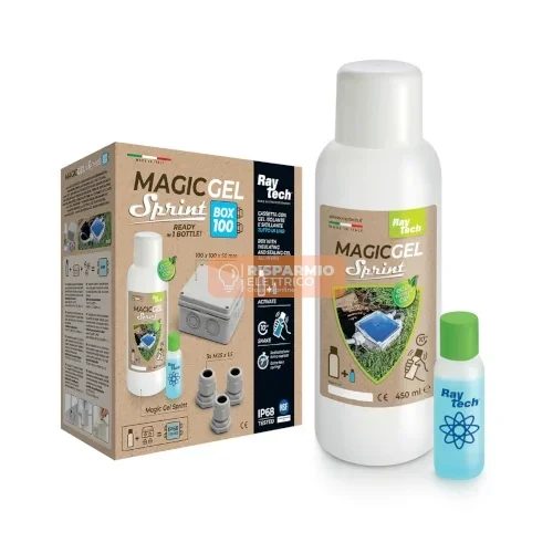 Magic Gel Sprint Raytech Giunto Preriempito con Scatola 100x100 IP68