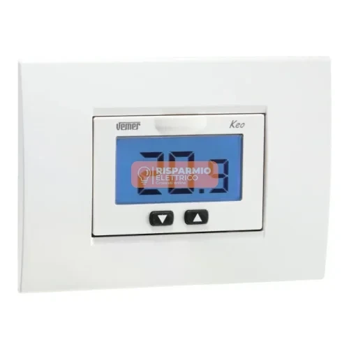 Termostato da Incasso Vemer KEO-B LCD 220V Bianco/Nero – VE558300