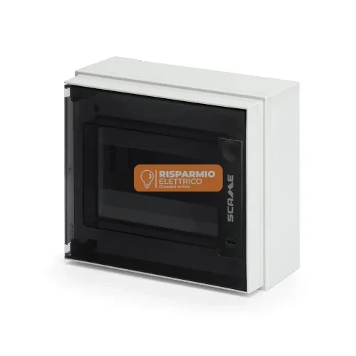 Centralino da Parete Scame Ikona IP66 8 Moduli DIN Grigio – 679.1008