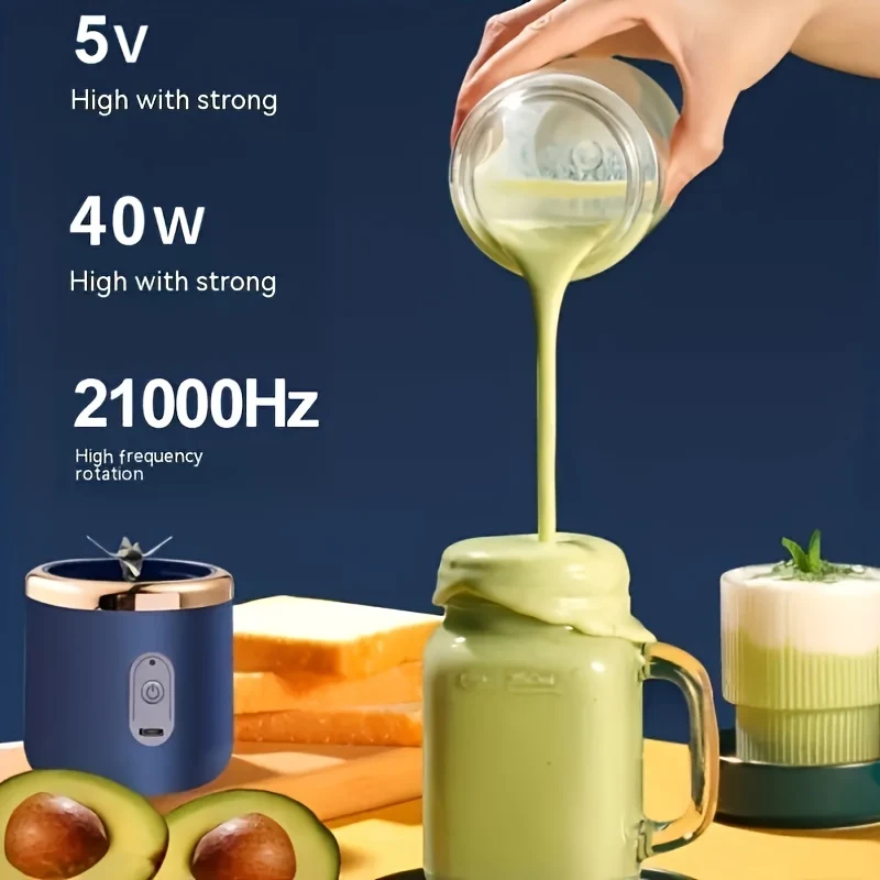 Spremiagrumi Portatile USB A 6 Lame, Spremiagrumi Tazza Per Succhi Di Frutta Spremiagrumi Elettrico Automatico Piccolo Frullatore Per Frullati Ice CrushCup Robot Da Cucina