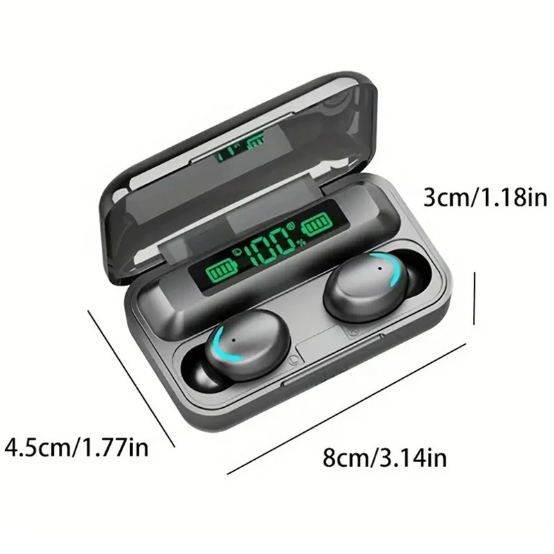 TWS Auricolari Wireless, Cuffie Stereo, Cuffie Sportive, Auricolari In Ear Con Display LED Di Ricarica