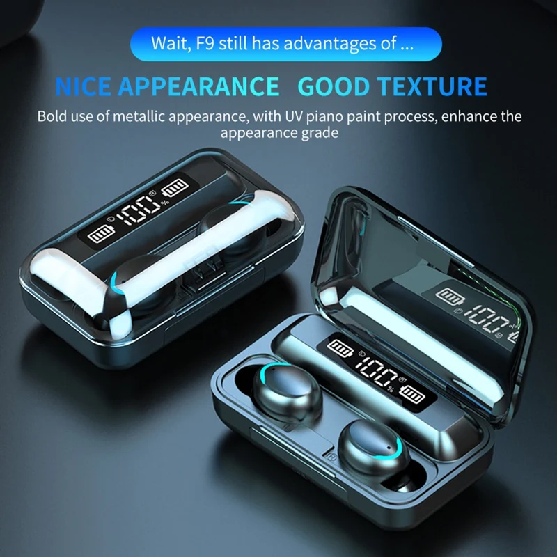 TWS Auricolari Wireless, Cuffie Stereo, Cuffie Sportive, Auricolari In Ear Con Display LED Di Ricarica