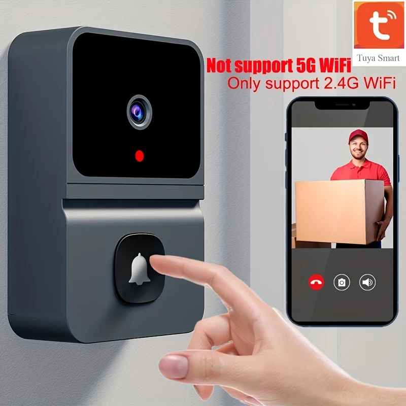 1 Pz Campanello Video Intelligente, Senza Fili Wi-Fi Per Abitazione A Basso Consumo Con Standby Prolungato, App Per Citofono Da Remoto, Archiviazione Cloud Gratis (batteria Integrata)