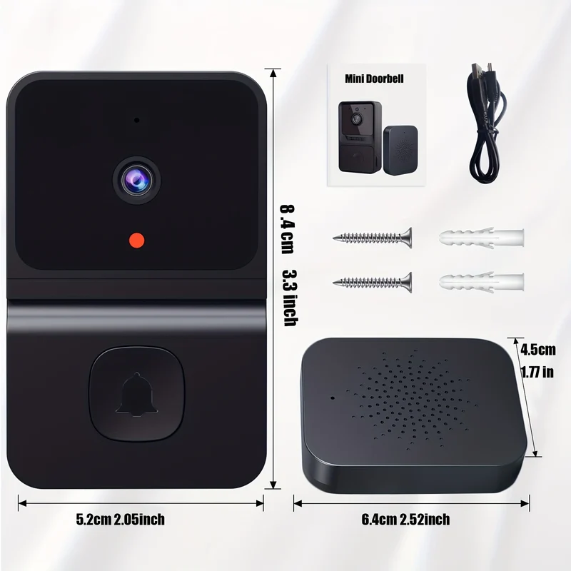 1 Pz Campanello Video Intelligente, Senza Fili Wi-Fi Per Abitazione A Basso Consumo Con Standby Prolungato, App Per Citofono Da Remoto, Archiviazione Cloud Gratis (batteria Integrata)