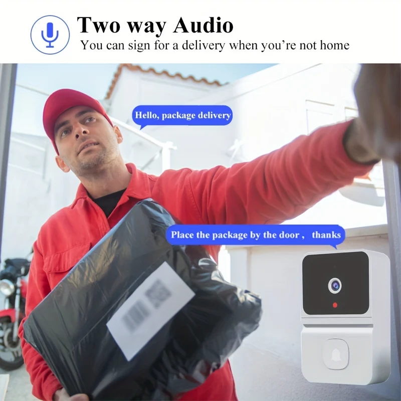 1 Pz Campanello Video Intelligente, Senza Fili Wi-Fi Per Abitazione A Basso Consumo Con Standby Prolungato, App Per Citofono Da Remoto, Archiviazione Cloud Gratis (batteria Integrata)