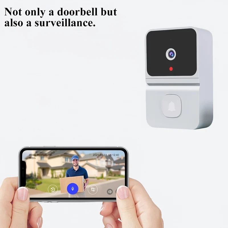 1 Pz Campanello Video Intelligente, Senza Fili Wi-Fi Per Abitazione A Basso Consumo Con Standby Prolungato, App Per Citofono Da Remoto, Archiviazione Cloud Gratis (batteria Integrata)