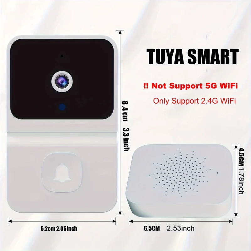 1 Pz Campanello Video Intelligente, Senza Fili Wi-Fi Per Abitazione A Basso Consumo Con Standby Prolungato, App Per Citofono Da Remoto, Archiviazione Cloud Gratis (batteria Integrata)