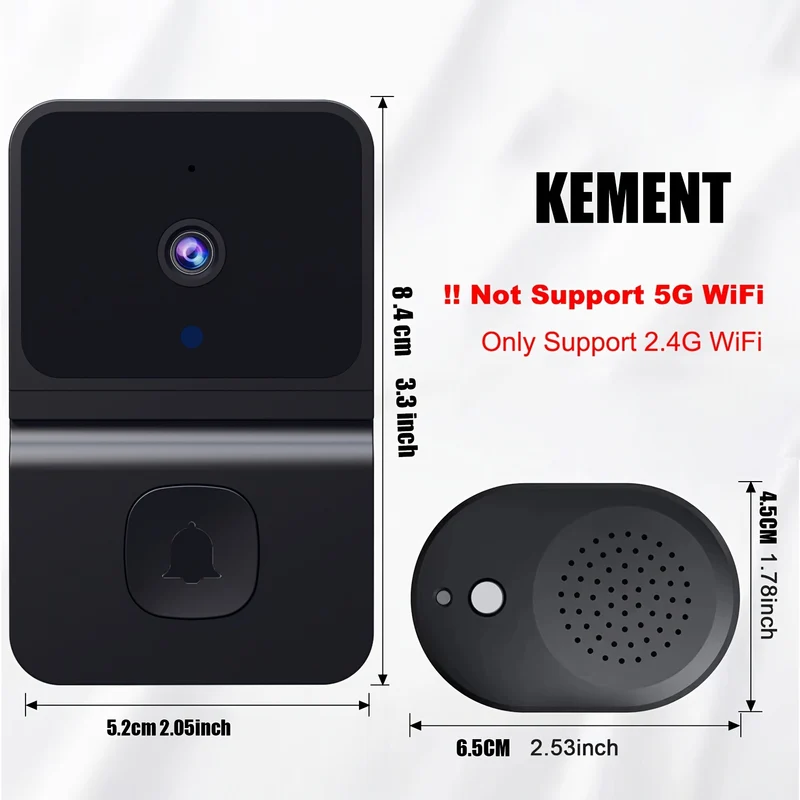 1 Pz Campanello Video Intelligente, Senza Fili Wi-Fi Per Abitazione A Basso Consumo Con Standby Prolungato, App Per Citofono Da Remoto, Archiviazione Cloud Gratis (batteria Integrata)