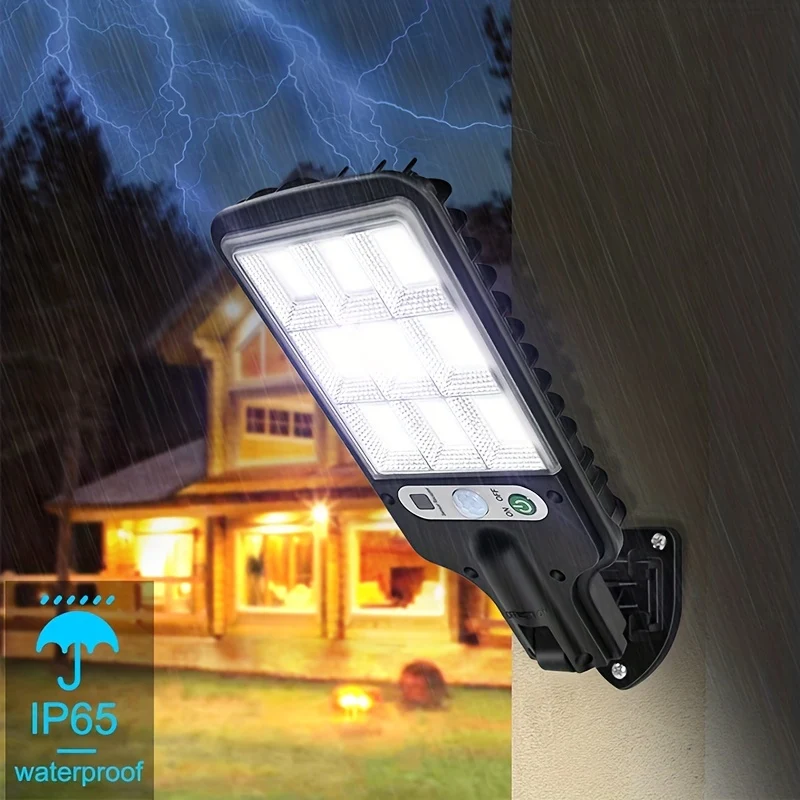 1pc Luce Solare Per Strada LED All'aperto, Sensore Di Movimento RIR Impermeabile, Con 3 Modalità Di Illuminazione, Per Giardino Patio Percorso Garage Lampada Da Parete