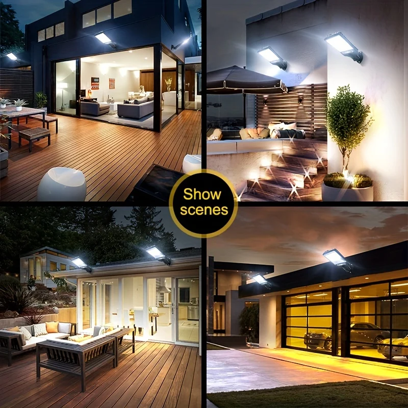 1pc Luce Solare Per Strada LED All'aperto, Sensore Di Movimento RIR Impermeabile, Con 3 Modalità Di Illuminazione, Per Giardino Patio Percorso Garage Lampada Da Parete