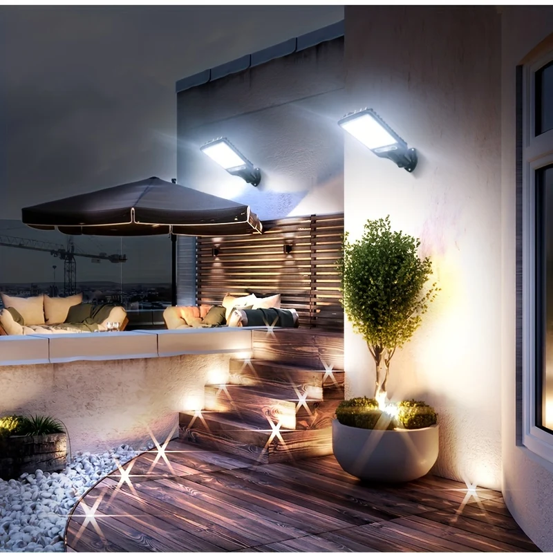 1pc Luce Solare Per Strada LED All'aperto, Sensore Di Movimento RIR Impermeabile, Con 3 Modalità Di Illuminazione, Per Giardino Patio Percorso Garage Lampada Da Parete