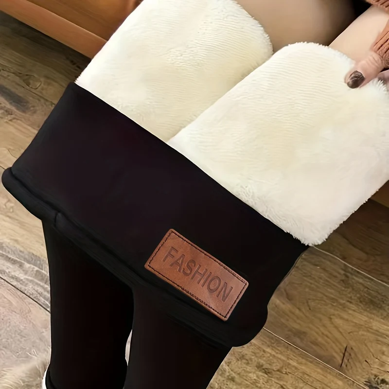 Leggings Lunghi Spessi Invernali, Leggings Sottili Casuali A Vita Alta Elasticizzati Alla Moda, Abbigliamento Da Donna