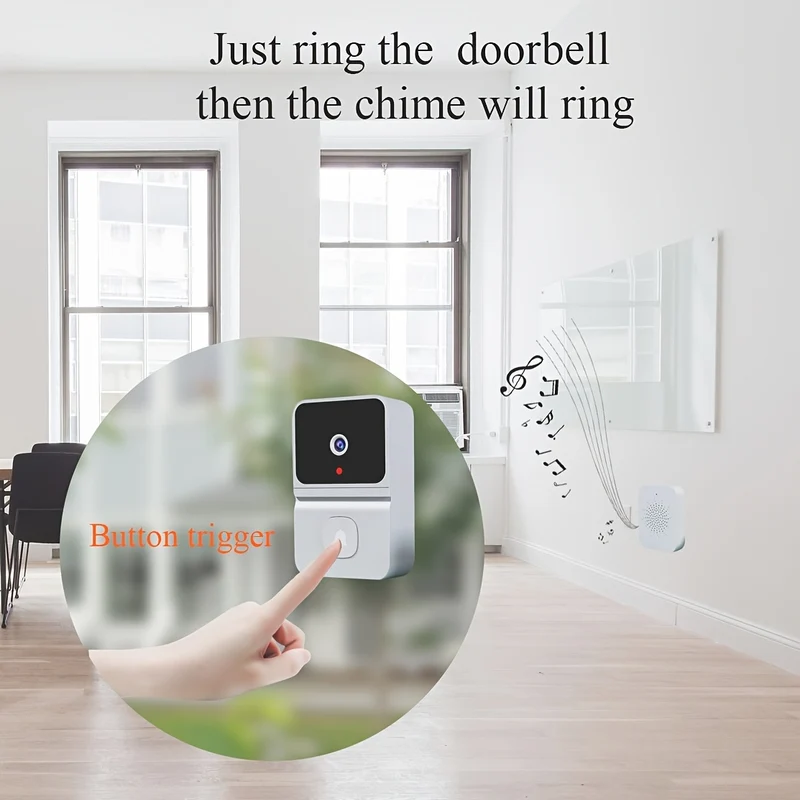 1 Pz Campanello Video Intelligente, Senza Fili Wi-Fi Per Abitazione A Basso Consumo Con Standby Prolungato, App Per Citofono Da Remoto, Archiviazione Cloud Gratis (batteria Integrata)