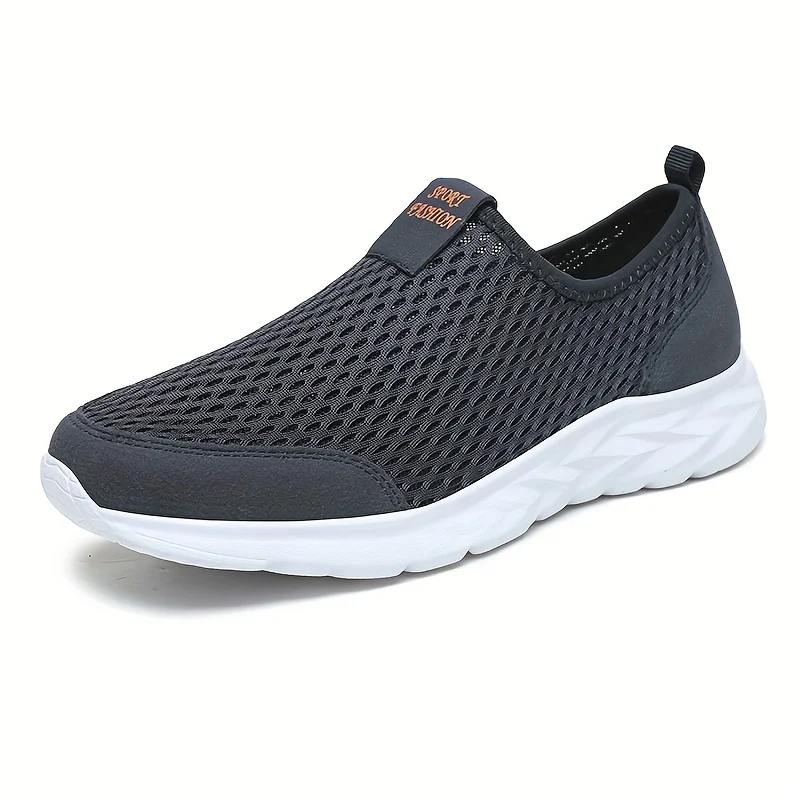 Uomo trama Casual traspirante leggero scivolare sulle scarpe da passeggio, casual all'aperto anti scivolo Scarpe da ginnastica scarpe da guida
