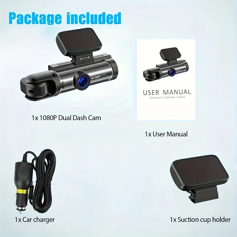 Dash Cam Anteriore E Interna, Dash Cam Da 3,16 Pollici 1080P, Sensore G HD Visione Notturna Registrazione In Loop DVR Per Auto Grandangolare (la Posizione Del Fotodiodo Blu È Casuale)