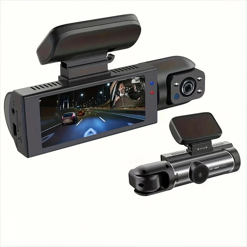 Dash Cam Anteriore E Interna, Dash Cam Da 3,16 Pollici 1080P, Sensore G HD Visione Notturna Registrazione In Loop DVR Per Auto Grandangolare (la Posizione Del Fotodiodo Blu È Casuale)