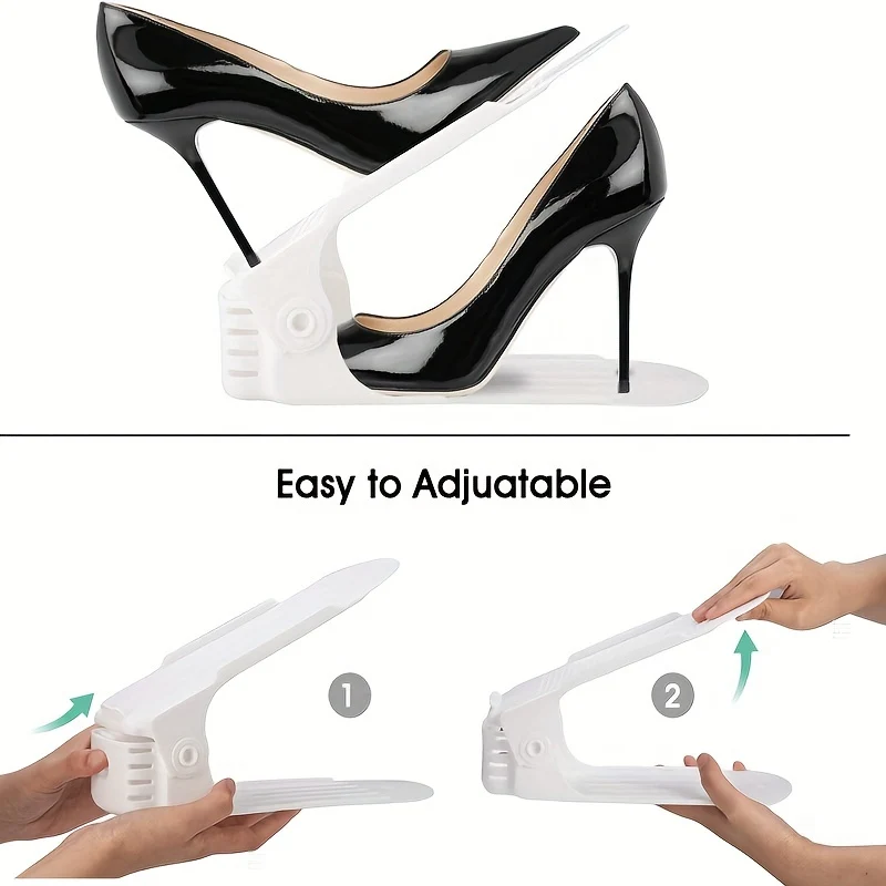 Organizzatore scarpe da 8pz., scarpiera regolabile, scarpiera doppio strato, impilatore per scarpe, scarpiera salvaspazio per dormitorio o armadio camera da letto