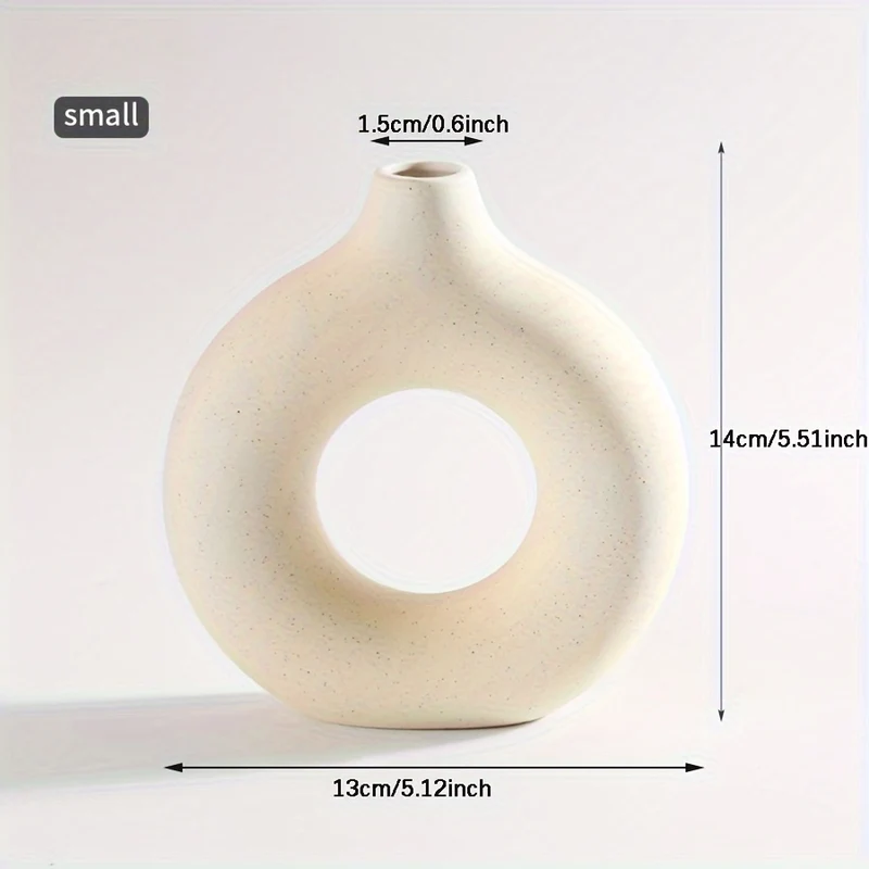 1 pz., Vasi di ceramica per decorazioni bianchi, vasi decorativi moderni da casa, vasi boho per la decorazione, vasi rotondi, vaso con buco, vaso decorativo per matrimonio cena tavolo festa soggiorno ufficio letto decorazioni per interni