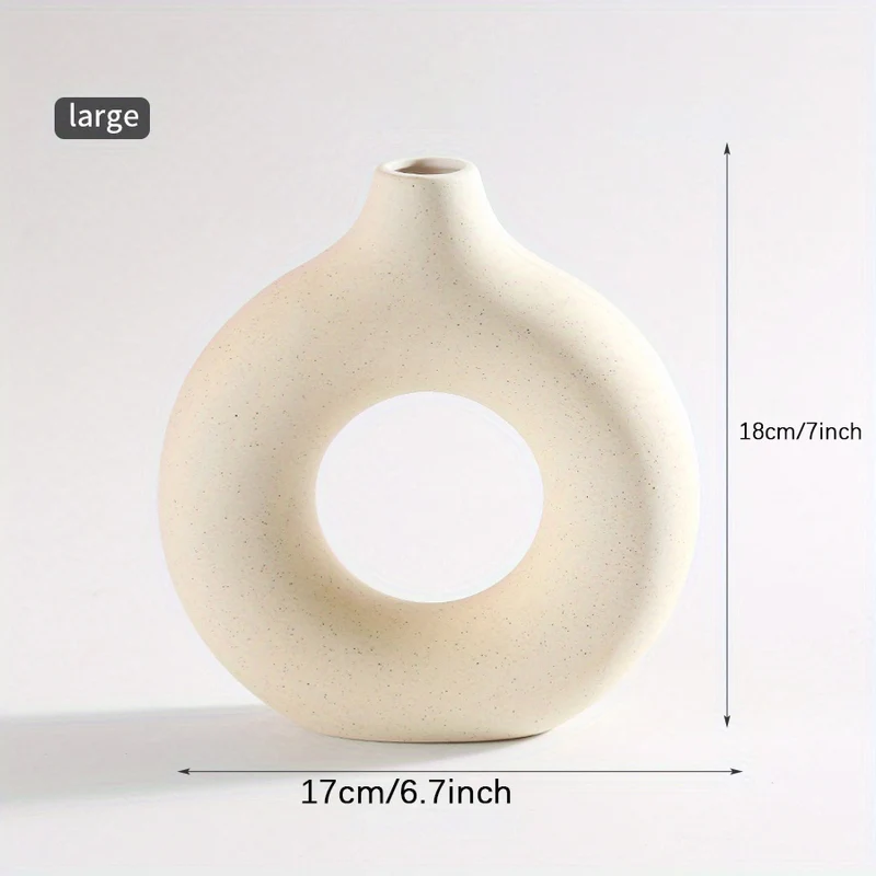 1 pz., Vasi di ceramica per decorazioni bianchi, vasi decorativi moderni da casa, vasi boho per la decorazione, vasi rotondi, vaso con buco, vaso decorativo per matrimonio cena tavolo festa soggiorno ufficio letto decorazioni per interni