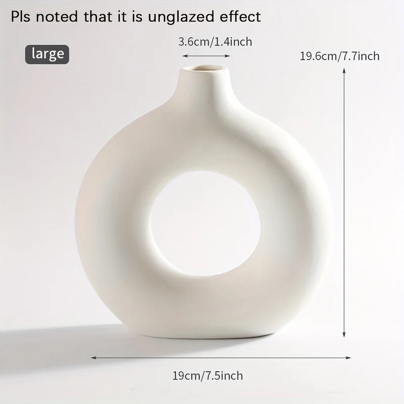 1 pz., Vasi di ceramica per decorazioni bianchi, vasi decorativi moderni da casa, vasi boho per la decorazione, vasi rotondi, vaso con buco, vaso decorativo per matrimonio cena tavolo festa soggiorno ufficio letto decorazioni per interni