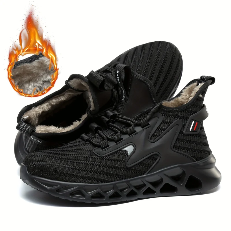 Scarpe di sicurezza da lavoro con punta d'acciaio per uomo, scarpe da lavoro antislittamento a prova di perforazione, scarpe da ginnastica leggere e traspiranti per l'edilizia industriale