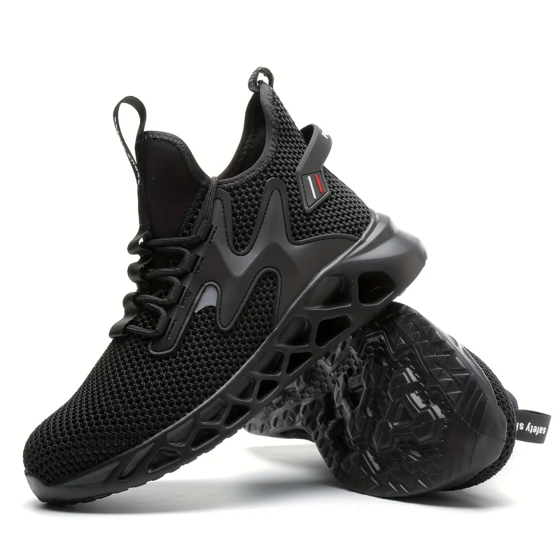 Scarpe di sicurezza da lavoro con punta d'acciaio per uomo, scarpe da lavoro antislittamento a prova di perforazione, scarpe da ginnastica leggere e traspiranti per l'edilizia industriale