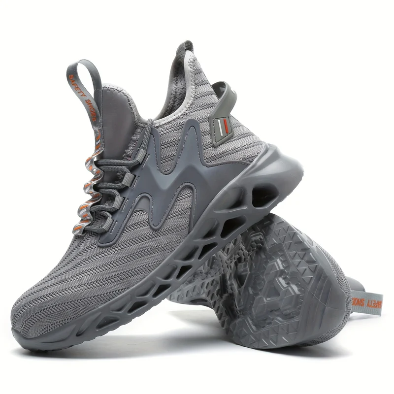 Scarpe di sicurezza da lavoro con punta d'acciaio per uomo, scarpe da lavoro antislittamento a prova di perforazione, scarpe da ginnastica leggere e traspiranti per l'edilizia industriale