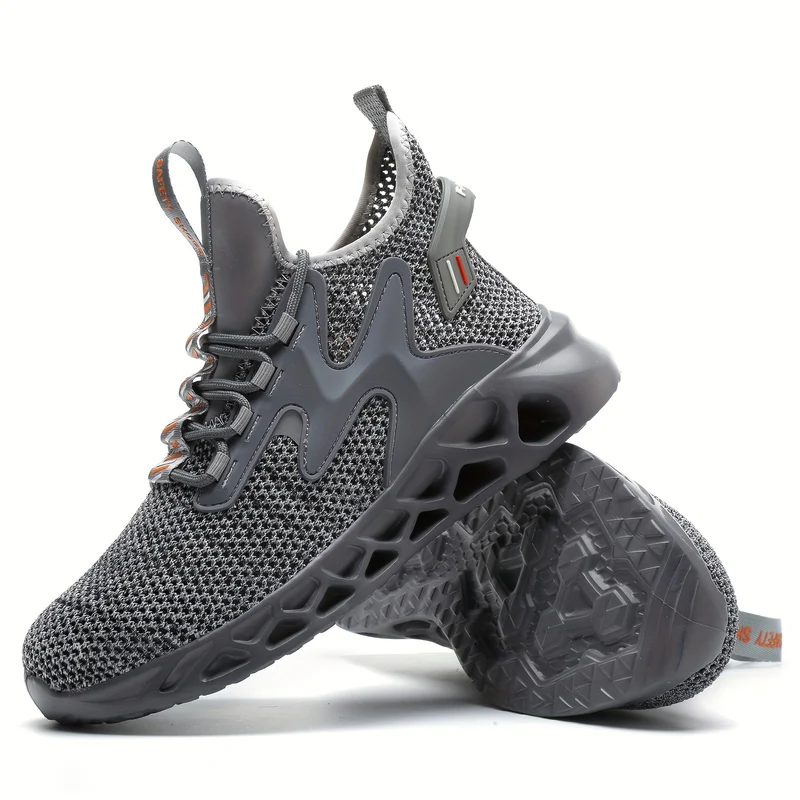 Scarpe di sicurezza da lavoro con punta d'acciaio per uomo, scarpe da lavoro antislittamento a prova di perforazione, scarpe da ginnastica leggere e traspiranti per l'edilizia industriale
