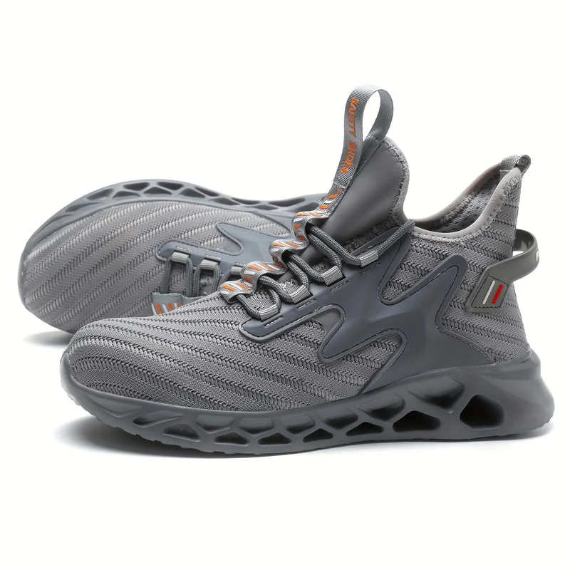 Scarpe di sicurezza da lavoro con punta d'acciaio per uomo, scarpe da lavoro antislittamento a prova di perforazione, scarpe da ginnastica leggere e traspiranti per l'edilizia industriale