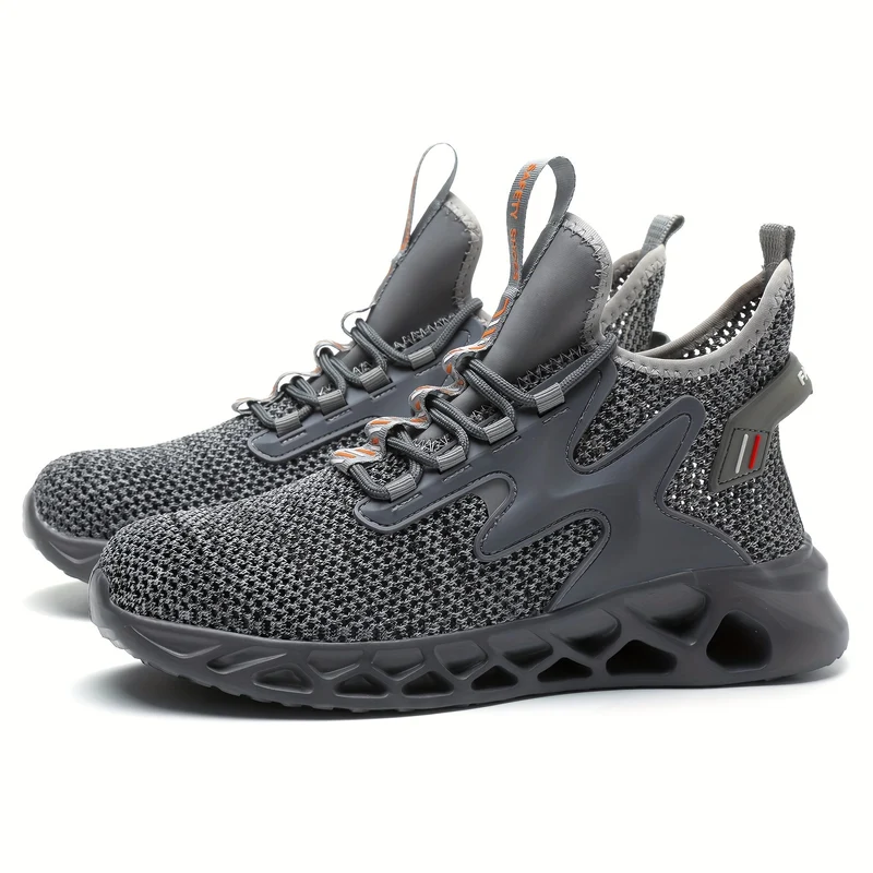 Scarpe di sicurezza da lavoro con punta d'acciaio per uomo, scarpe da lavoro antislittamento a prova di perforazione, scarpe da ginnastica leggere e traspiranti per l'edilizia industriale