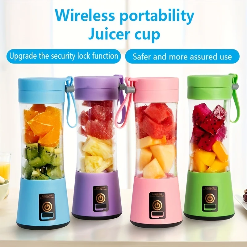 Tazza Frullatore Portatile USB Elettrica Premium, Mini Tazza Spremiagrumi Portatile Per Frullati E Frullati, Succhi Di Frutta, Latte, Frutta, Verdura, Bottiglia Shaker Per Proteine, Mixer, 380 Ml, Bottiglia Per Viaggi