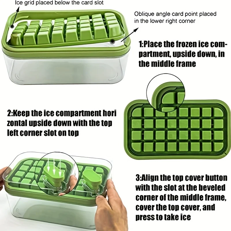 Set di 1 vassoi per cubetti di ghiaccio da 101 oz, vassoio per cubetti di ghiaccio in silicone da 64 pz. con coperchio e contenitore, stampi per cubetti di ghiaccio per congelatore, facile rilascio e risparmio di spazio,