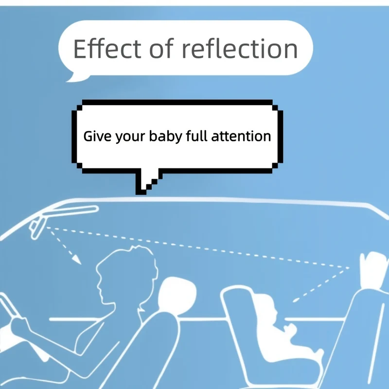 Specchio di sicurezza per seggiolino auto rivolto all'indietro - Ampia visuale cristallina, infrangibile, completamente assemblato, sottoposto a crash test e certificato