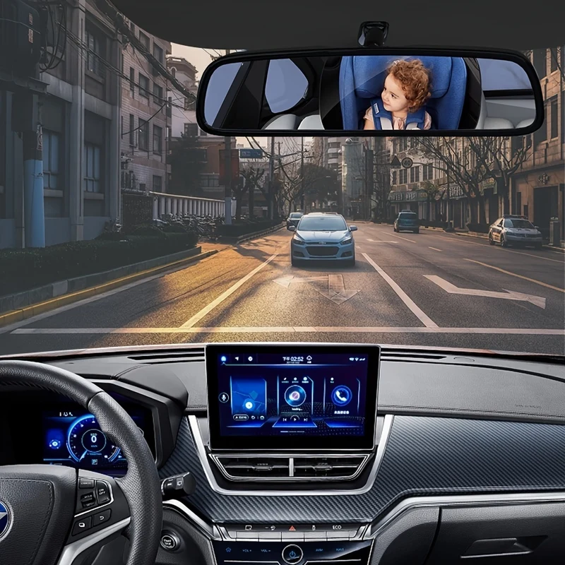 Specchio di sicurezza per seggiolino auto rivolto all'indietro - Ampia visuale cristallina, infrangibile, completamente assemblato, sottoposto a crash test e certificato