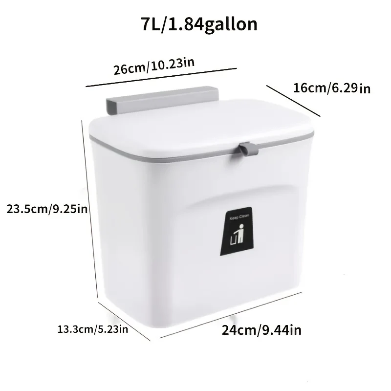 Pattumiera sospesa a parete per porta dell'armadio, secchio per la casa, pattumiera scorrevole con coperchio ribaltabile, adatto per camera da letto, bagno, soggiorno per il cambio del pannolino del bambino, Halloween, Ringraziamento e regalo di Natale