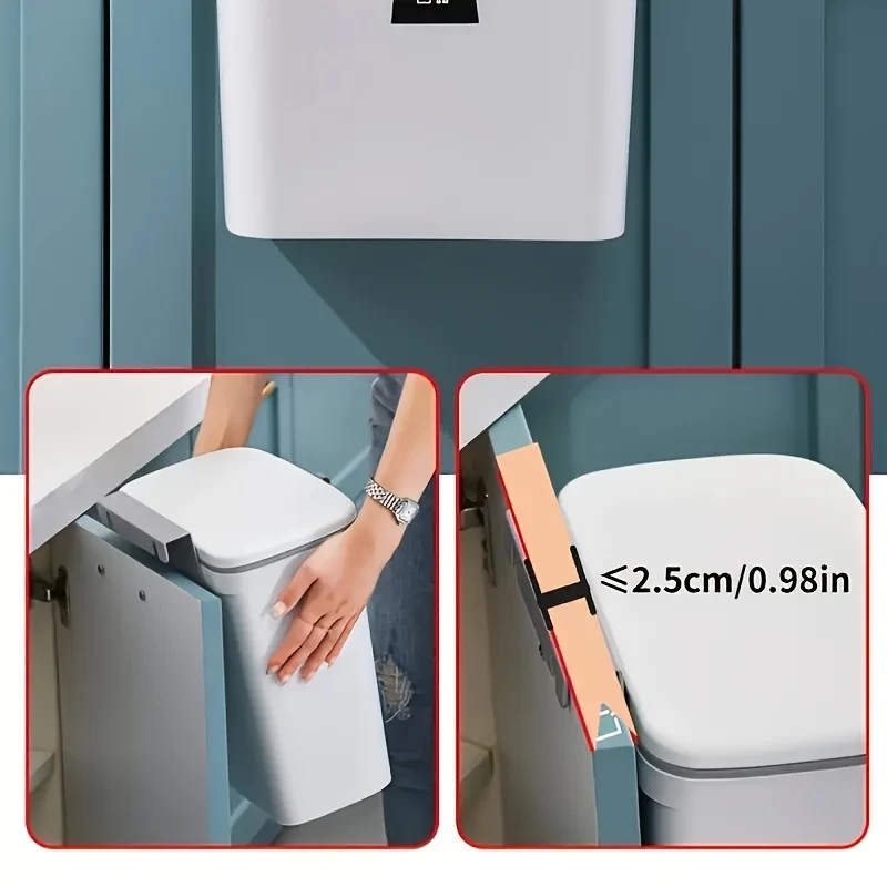 Pattumiera sospesa a parete per porta dell'armadio, secchio per la casa, pattumiera scorrevole con coperchio ribaltabile, adatto per camera da letto, bagno, soggiorno per il cambio del pannolino del bambino, Halloween, Ringraziamento e regalo di Natale