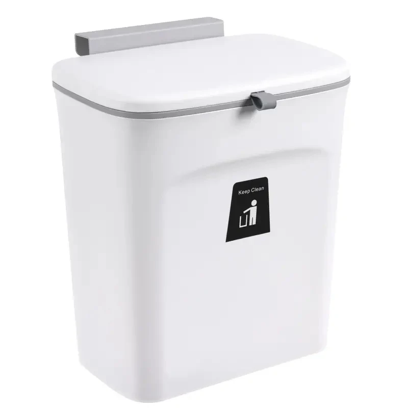 Pattumiera sospesa a parete per porta dell'armadio, secchio per la casa, pattumiera scorrevole con coperchio ribaltabile, adatto per camera da letto, bagno, soggiorno per il cambio del pannolino del bambino, Halloween, Ringraziamento e regalo di Natale